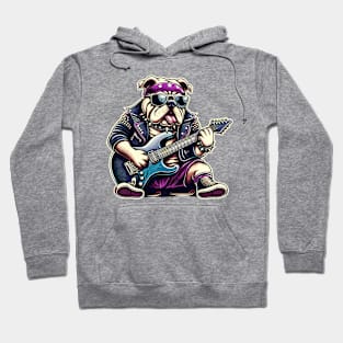 Bulldog Playing Guitar Hoodie